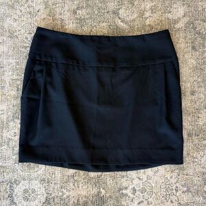 Vintage Organic John Patrick Black Mini Micro Skirt 100% Recycled Wool Y2K 90's
